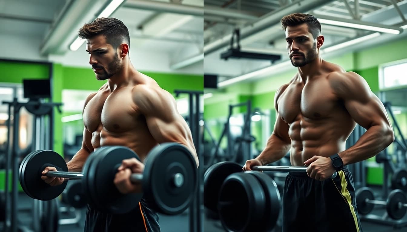 Vorher-Nachher-Bilder von beeindruckenden Fitnessveränderungen mit testo vorher nachher.