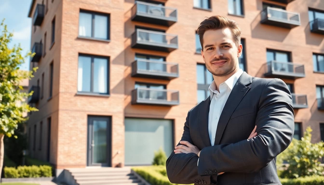Immobilienmakler Frankfurt Sachsenhausen zeigt eine moderne Immobilie mit Vertrauen.