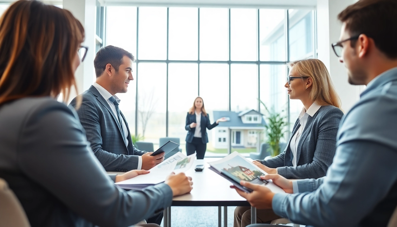 Immobilienmakler Frankfurt Riedberg präsentiert moderne Immobilien in einem einladenden Büro.