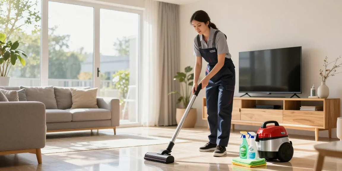 Professional cleaner in a bright home showcasing impeccable results of putzinstitut bern services.