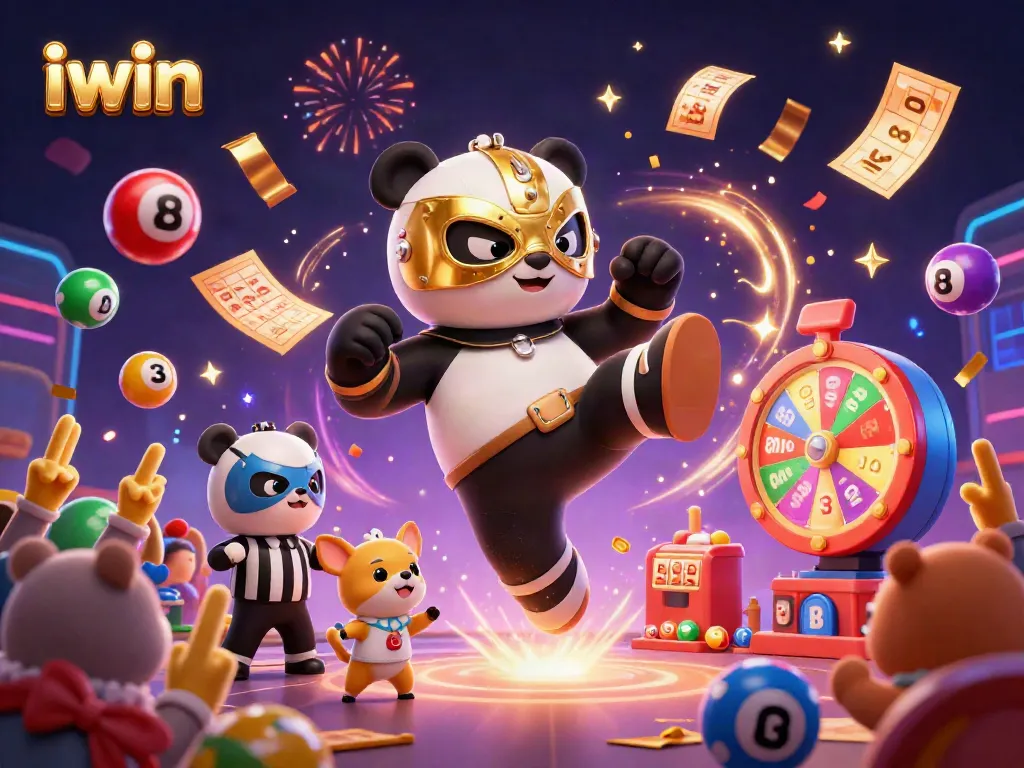 iwin offers thrilling gameplay with animated lotteries and festive casino elements in a vibrant scene.