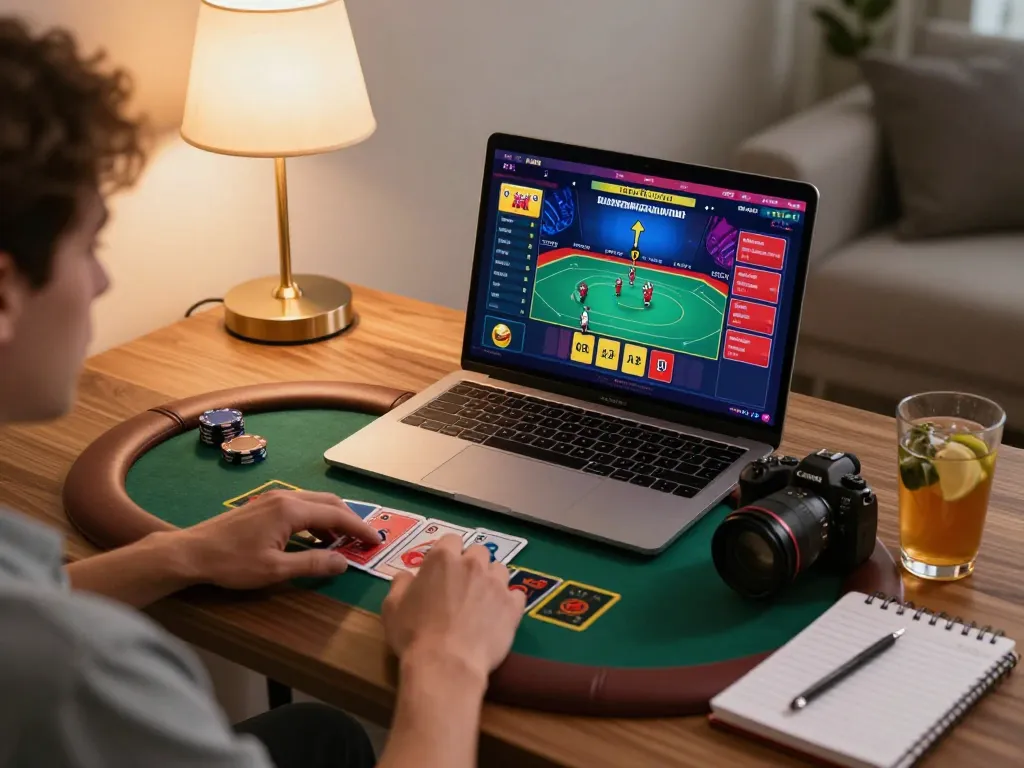 Engaging in online blackjack at home using go8 for thrilling casino gameplay.