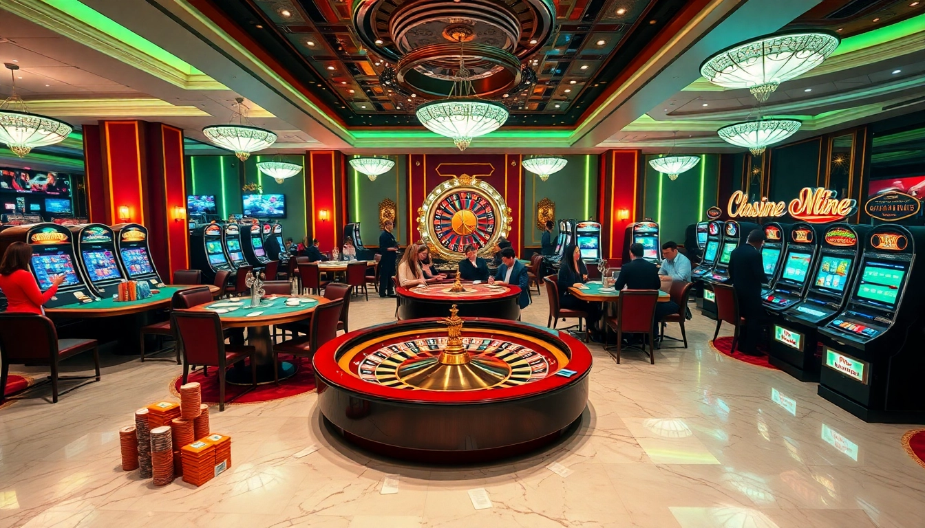 U888 com casino scene featuring poker and roulette games with vibrant colors and excitement.