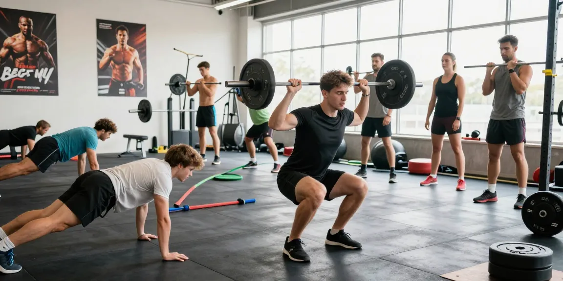 Aktive Bodybuilder im Steroidshop beim Krafttraining mit motivierender Atmosphäre